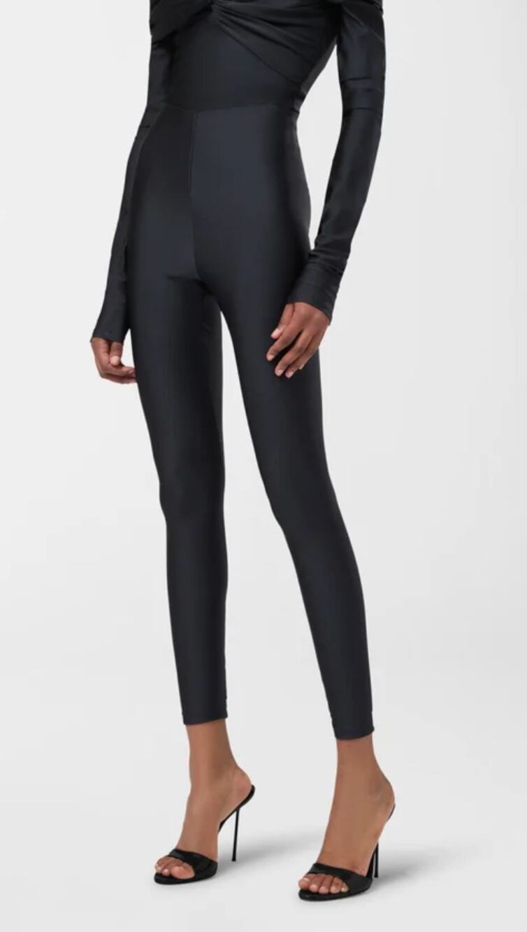 The Andamane Holly 80's Leggings Shiny Womens Pants Black Medium